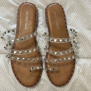 Sandals silver and clear